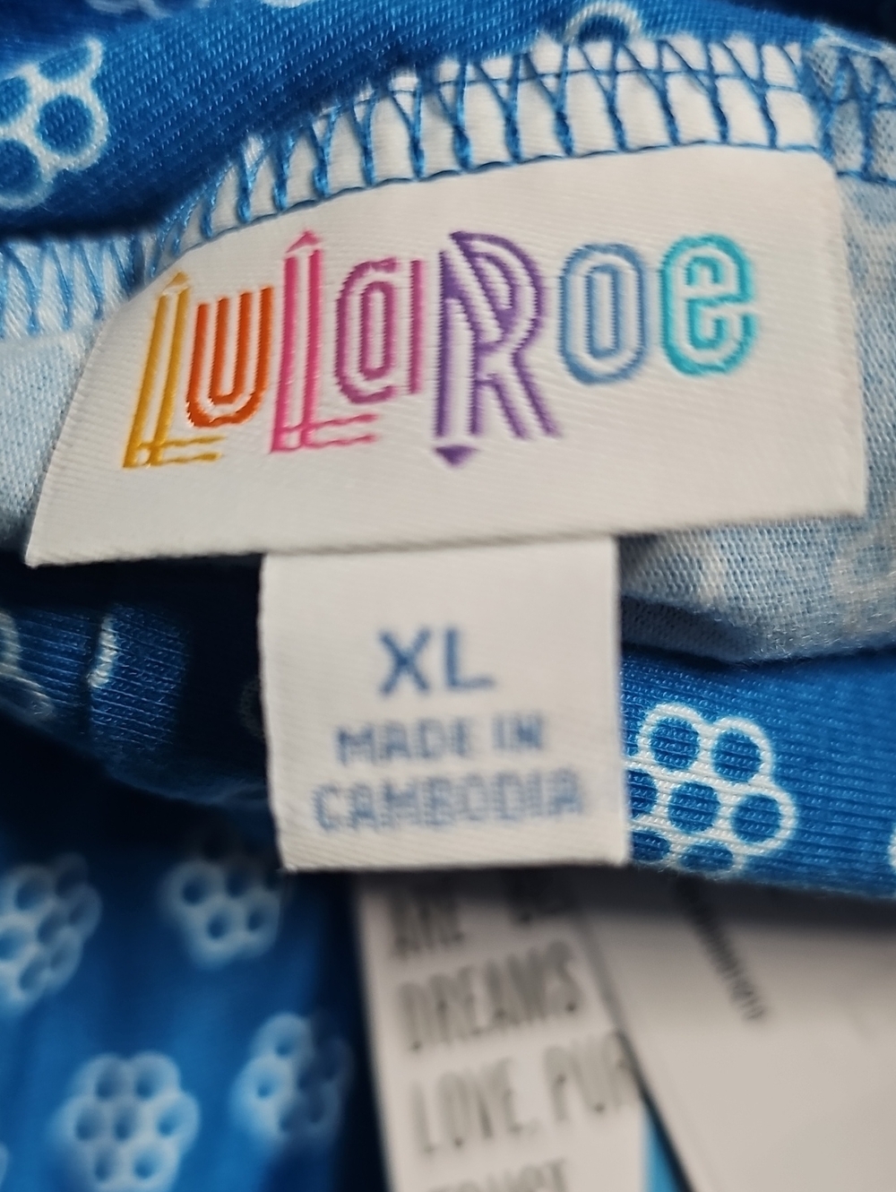 Lularoe Blue Printed Maxi Dress with Border Detail - Picture 6 of 7